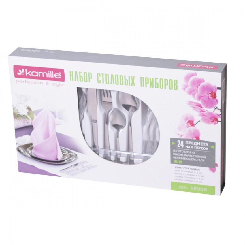 Набір столових приборів Kamille KM-5200S з нержавіючої сталі 24 пр. (1579379686) - фото 4 Набір столових приборів Kamille KM-5200S з нержавіючої сталі 24 пр. (1579379686) - фото 4