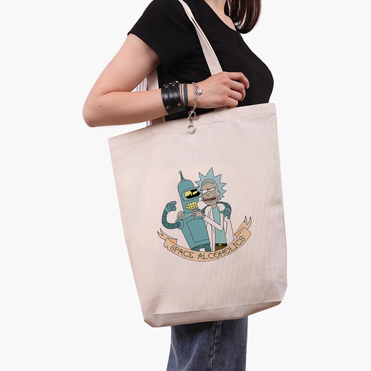 Эко сумка шоппер Rick Sanchez Rick and Morty 41x39x8 см Бежевый (9227-2943-WTD)