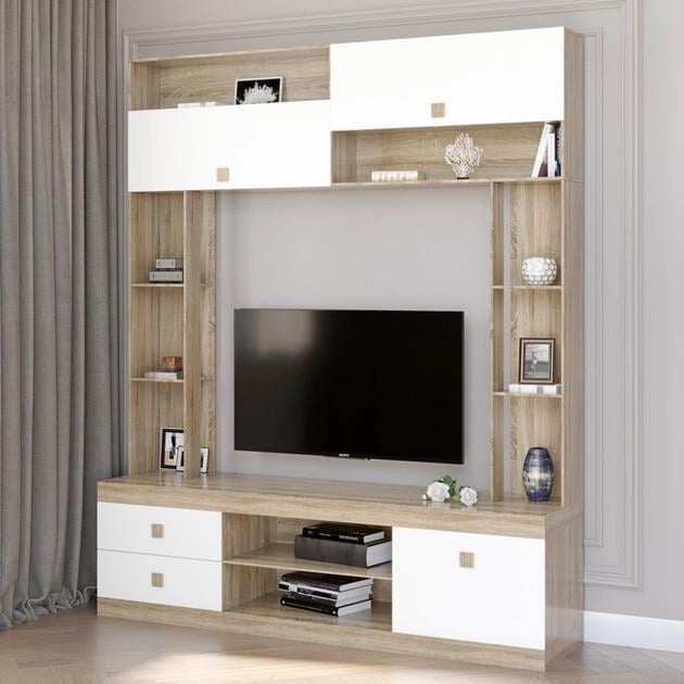 Стенка для гостиной Эверест Соната Дуб сонома/Белый (ЕВ20190) - фото 2