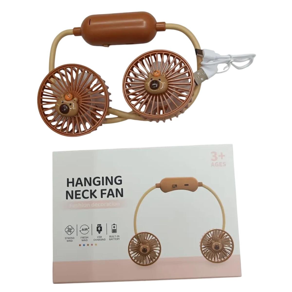 Вентилятор Capibara Hanging Neck Fan USB WL-1557 возраст 3 портативный подвесной на шею Brown (200309) - фото 7 Вентилятор Capibara Hanging Neck Fan USB WL-1557 возраст 3 портативный подвесной на шею Brown (200309) - фото 7