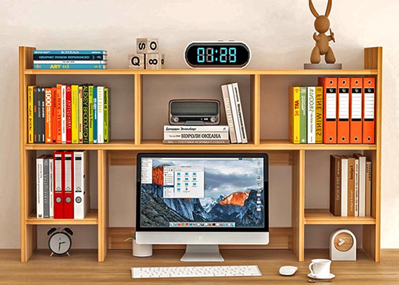 Полка-надстройка настольная из дерева Норалис карри (АКД-002903)