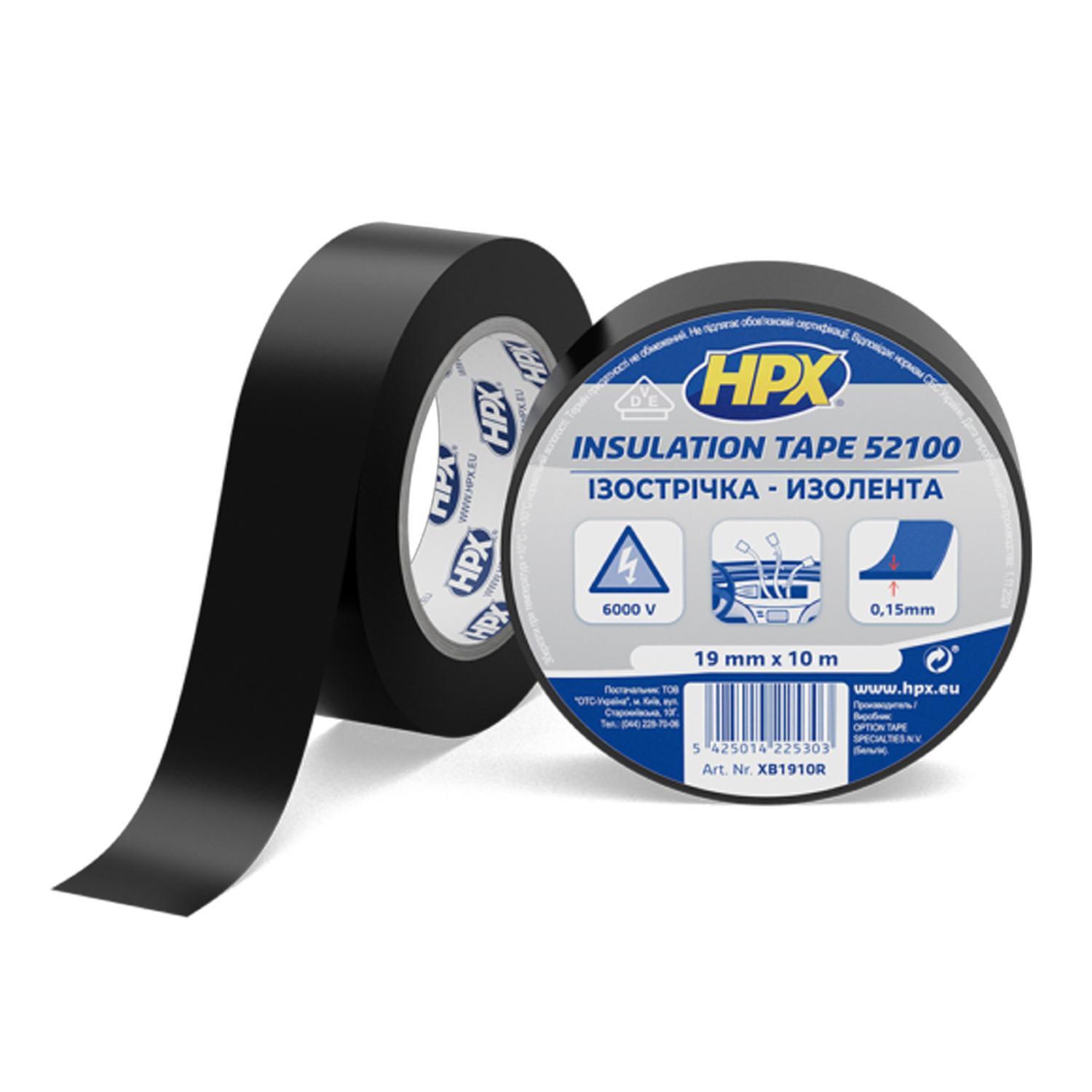 Стрічка ізоляційна HPX XB1910 19x0,15 мм 10 м ПВХ/гума 2 шт. Чорний (INRUC0080020191020) - фото 2 Стрічка ізоляційна HPX XB1910 19x0,15 мм 10 м ПВХ/гума 2 шт. Чорний (INRUC0080020191020) - фото 2