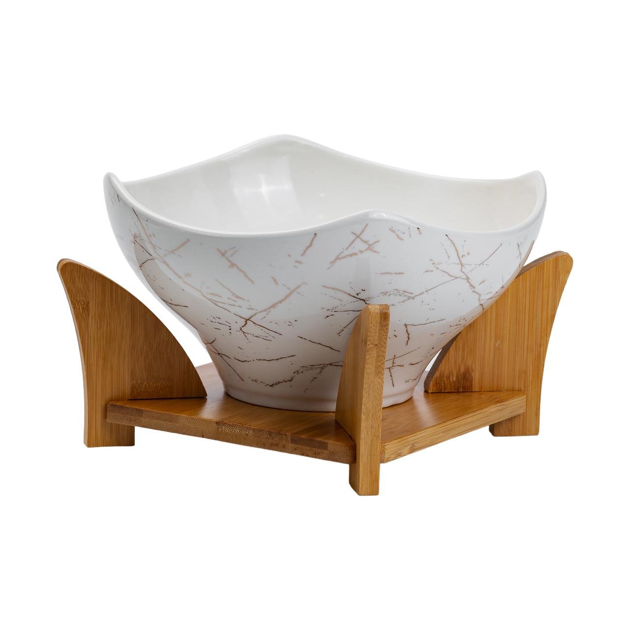 Салатниця керамічна з ложкою та вилкою на підставці 22х22х14 см (HP1228) - фото 5 Салатниця керамічна з ложкою та вилкою на підставці 22х22х14 см (HP1228) - фото 5