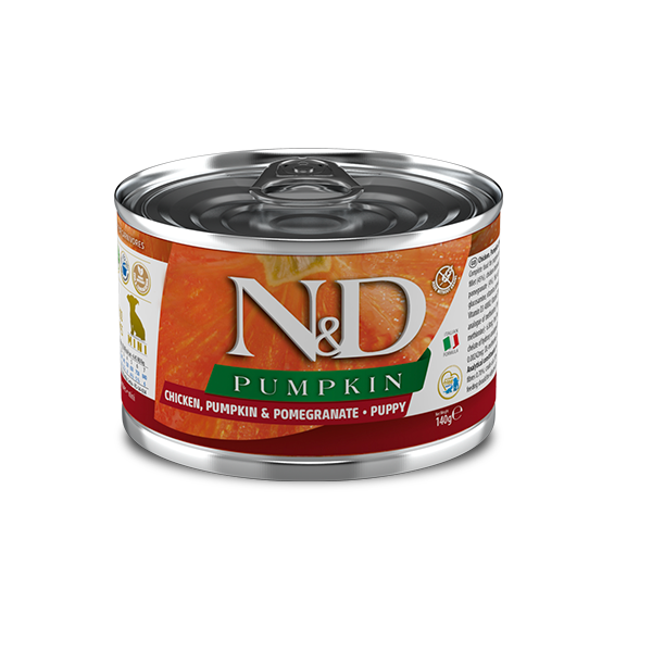 Корм вологий Farmina N&D Grain Pumpkin Chicken Puppy Mini для цуценят дрібних порід гарбуз/курка/гранат 140 г (05711)