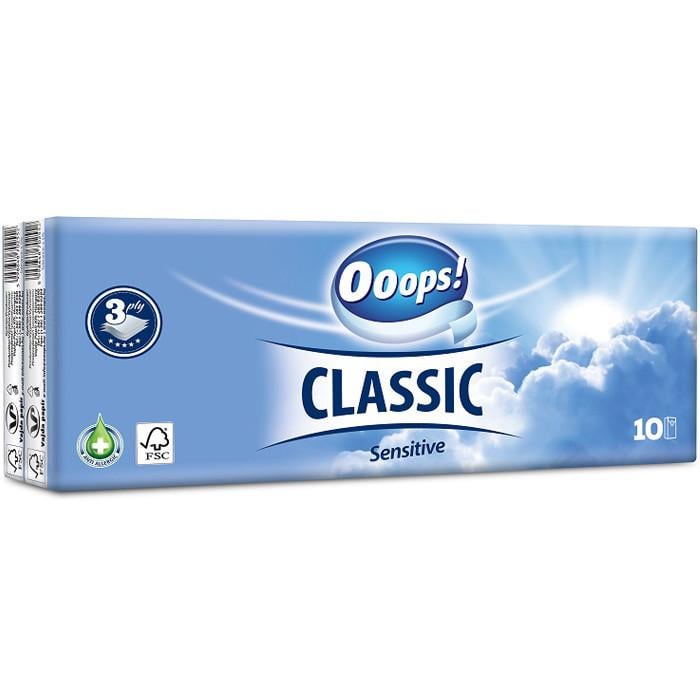 Салфетки Ooops! Classic Sensitive 3-х слойные 10х10 Классик нежный (1606828278)