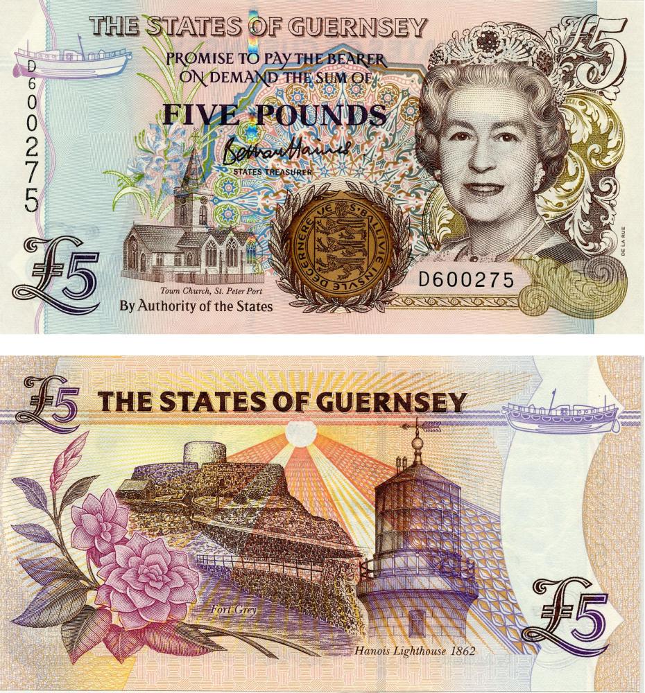 Коллекционная банкнота Гернси 5 фунтов 2023 UNC (P56d)