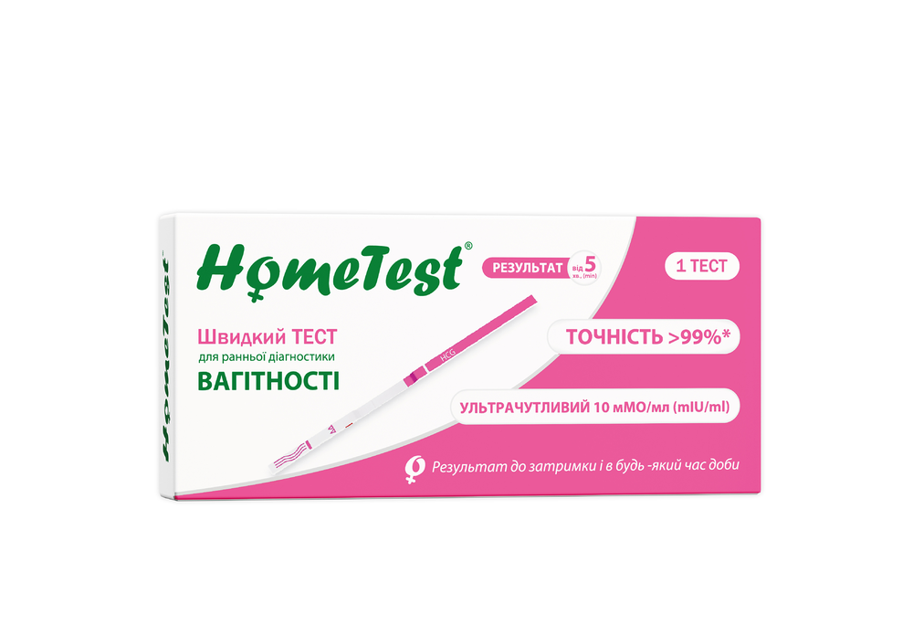 Тест-полоска на беременность HomeTest №1 (COM04835)