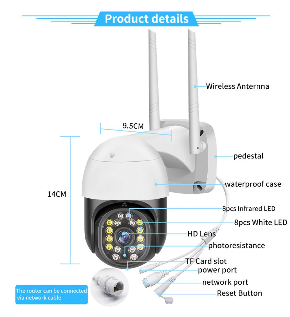 Камера видеонаблюдения Уличная TUYA C18 WiFi 3Mp IP66 (1227) - фото 4