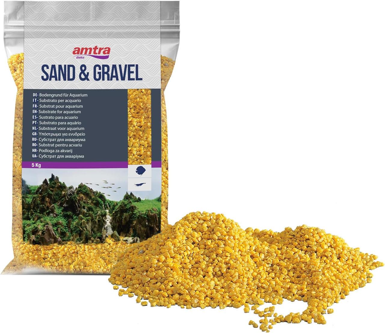 Грунт для аквариума Amtra quartz Wave ceramic 4 мм 5 кг Желтый (1353841156)