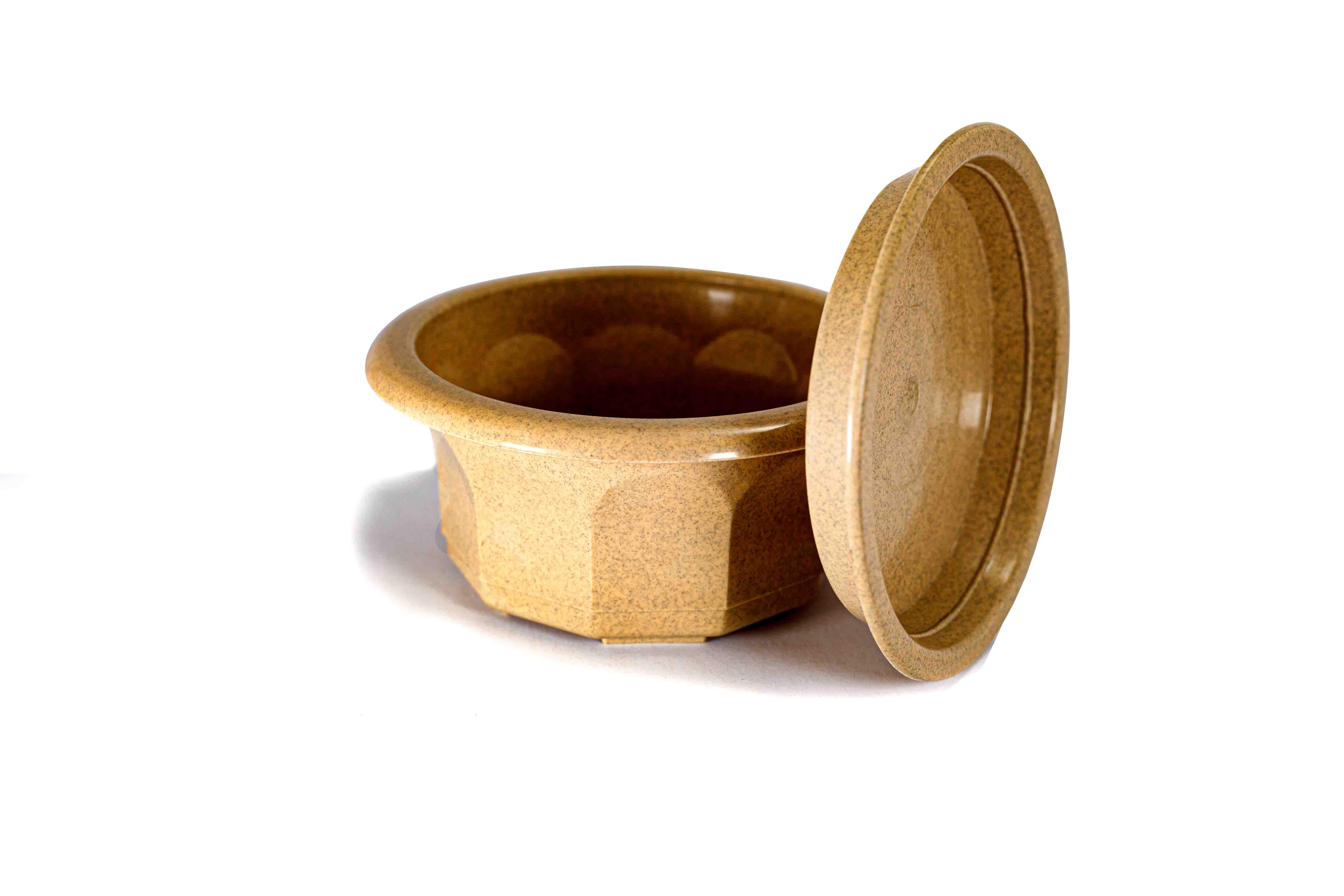 Горщик Тюльпан Ø 14x7,5 см 0,5 л Бежевий мармур - фото 3 Горщик Тюльпан Ø 14x7,5 см 0,5 л Бежевий мармур - фото 3