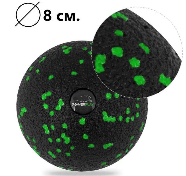 Набор для массажа PowerPlay PP-4095 EPP ролик 45x15 см/2 мяча/резинка 5,5 кг Green (PP_4095_Green) - фото 4