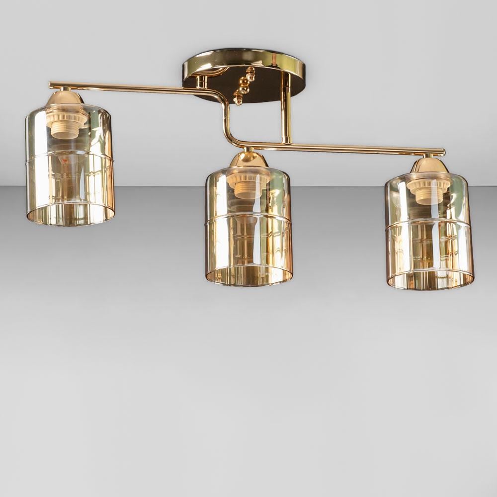 Люстра потолочная Light House SC-18750/3 FG 530х120х240 мм Золотой/Медовый