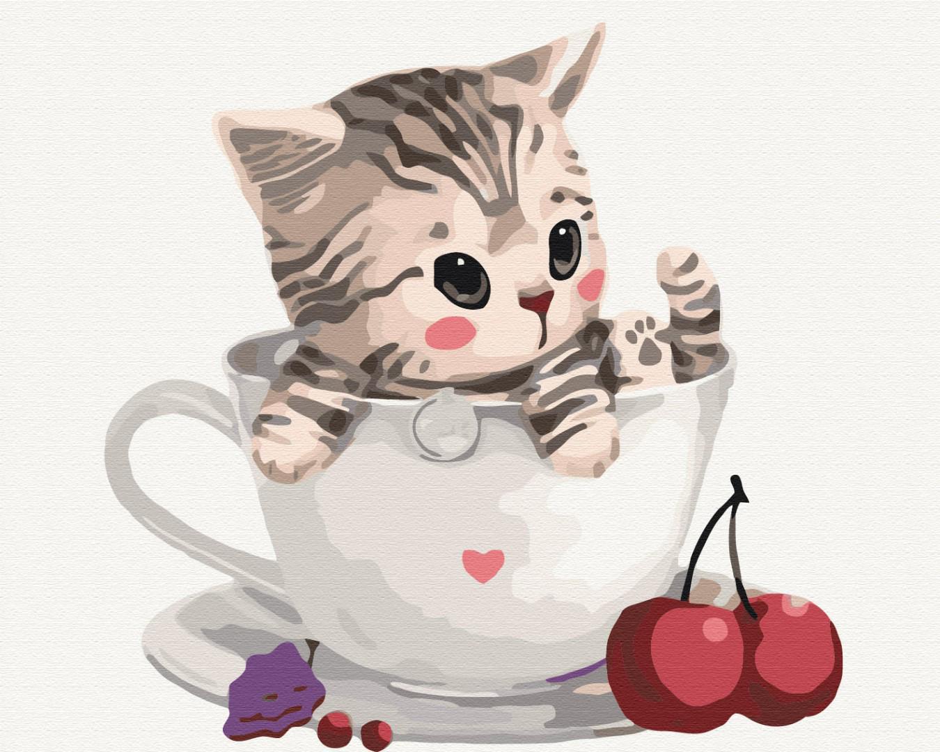 Картина по номерам Brushme Котик в чашке 40x50 см (BS8396)