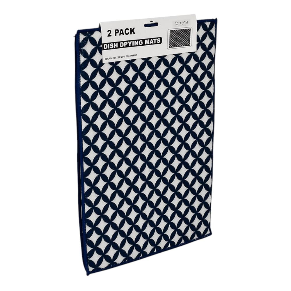 Килимок для сушіння посуду Stenson Zoom 2 шт. 30х40 см Біло-синій (R97410)