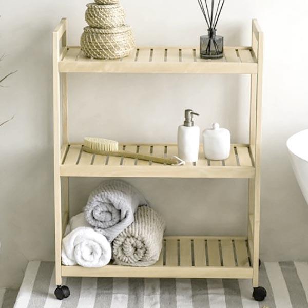 Этажерка для ванной из дерева на колесиках Дорли Бланже (АБТ-000601)