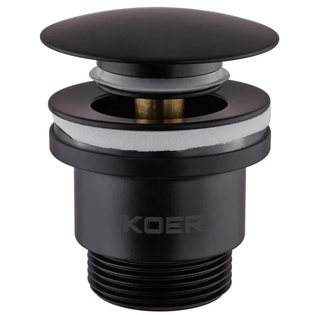 Донний клапан натискний для раковини KOER PW-01-05 KR3403 універсальний Чорний (196557)