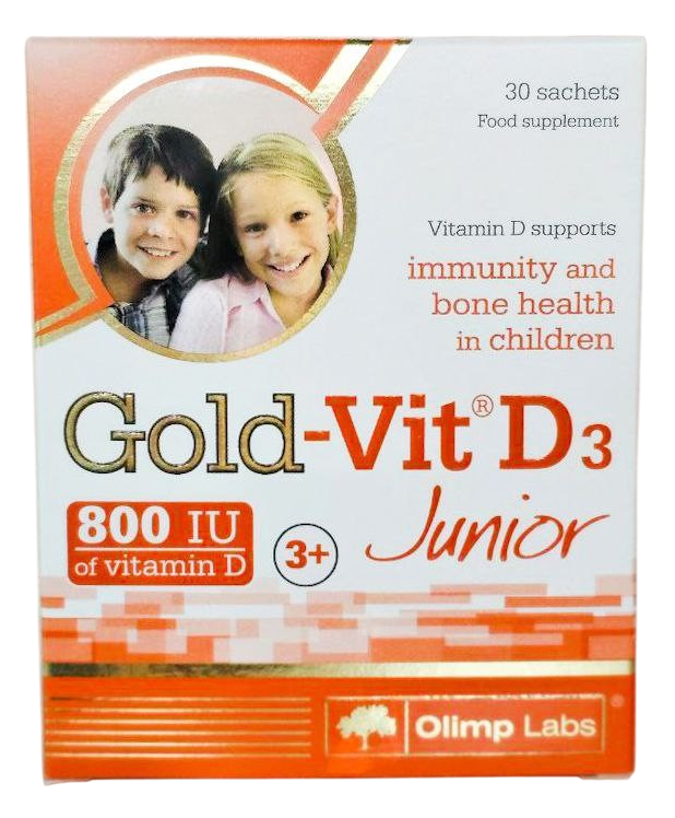Вітамін Д3 для дітей OLIMP Gold-Vit D3 Junior Малина 30 пакетиків