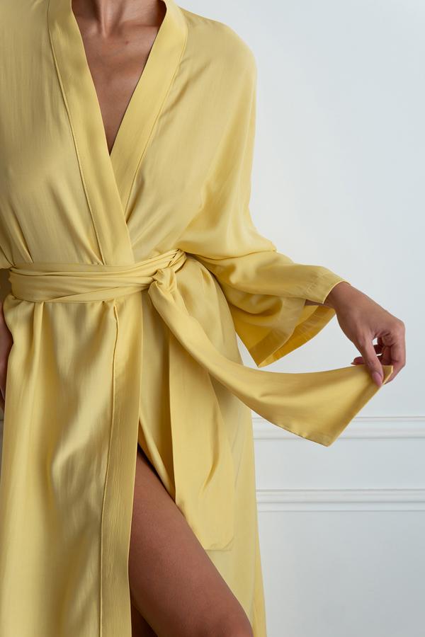 Халат шовковий з бавовною ONE Yellow (29517758) - фото 5 Халат шовковий з бавовною ONE Yellow (29517758) - фото 5