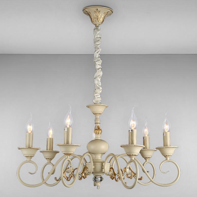 Люстра Light House LS-17149-7 CRM+GLD подвесная свечи Бежевый/Золотой (16482)