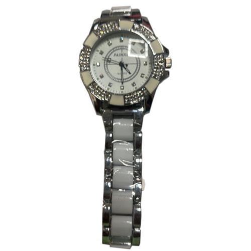 Наручные часы женские 213 с керамическим корпусом d 40 мм Серебряный (28868983)