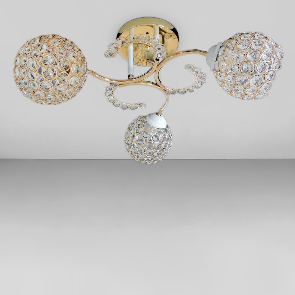 Люстра потолочная декоративная Lighthouse SRS-19765/3 Золотой/Белый