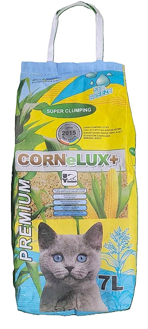 Наповнювач для котів кукурудзяний Cornelux+ Морська свіжість 4 кг 7 л (9040)