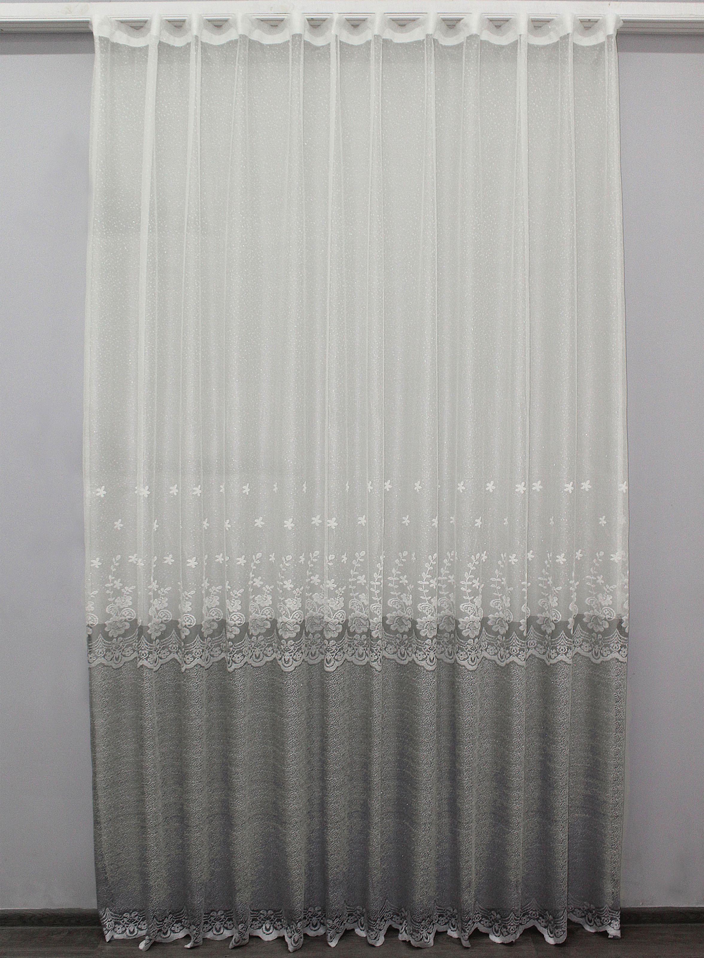 Тюль VR-Textil 1140т Greta жакард 300х270 см Молочний/Сірий (40-900)