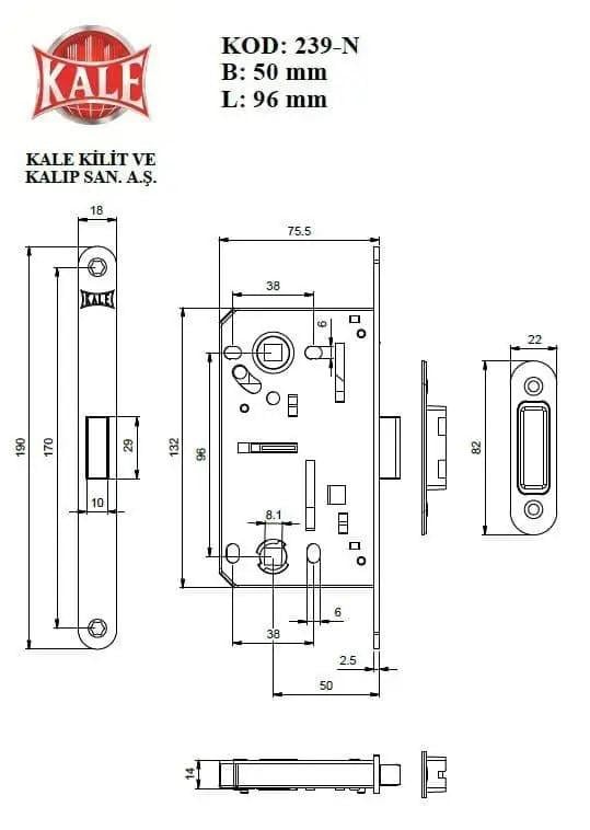 Замок 239N WC магнитный межкомнатный с ответной планкой латунь (1-30208) - фото 2 Замок 239N WC магнитный межкомнатный с ответной планкой латунь (1-30208) - фото 2