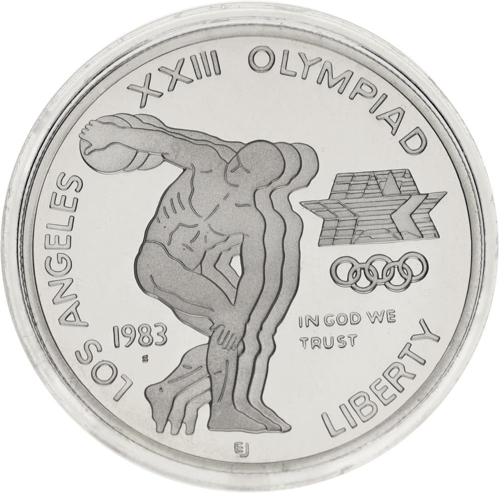 Колекційна монета США 1 долар 1983 Срібло S Proof XXIII літні Олімпійські ігри 1988 року в Лос-Анжелесі Орел (KM#209)