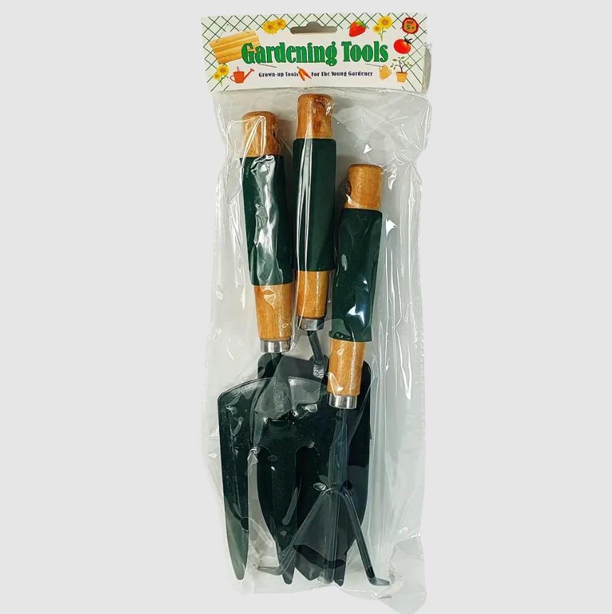 Набір ручних садових інструментів Garden Tools лопатка/розпушувач/вилка 3 пр. 35 см Дерево (25803264) - фото 3