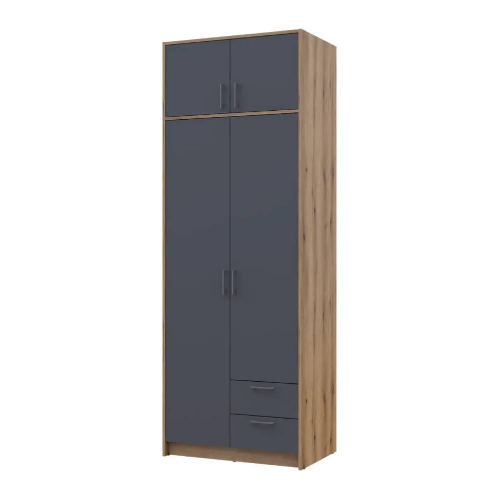 Шкаф для одежды Doros Ронди с антресолью 2ДСП DRS-011663 82х52х236 см Дуб Артизан/Графит (80737808)