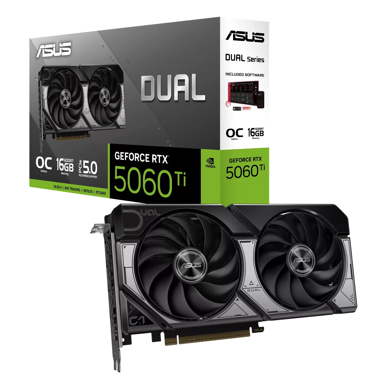 Видеокарта RTX 5060 Ti 16GB GDDR7 Dual OC Asus (DUAL-RTX5060TI-O16G) Видеокарта RTX 5060 Ti 16GB GDDR7 Dual OC Asus (DUAL-RTX5060TI-O16G)