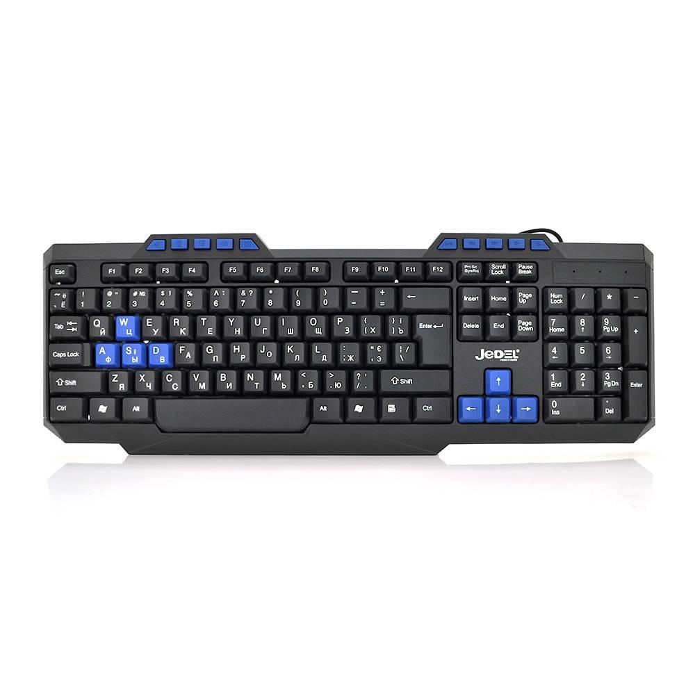Клавіатура USB JEDEL K518 довжина кабелю 170 см Eng/Pyc/Укр 112k 435х130х21 мм Black (29934)