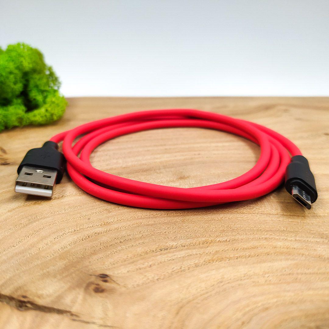 Кабель силіконовий Hoco X21 надміцний USB/Micro USB Red (17416) - фото 3