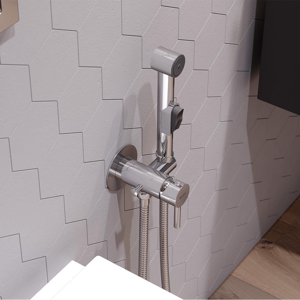 Смеситель монтируемый в стену Damixa 211000000 Option с гигиеническим душем и держателем (93322) - фото 4