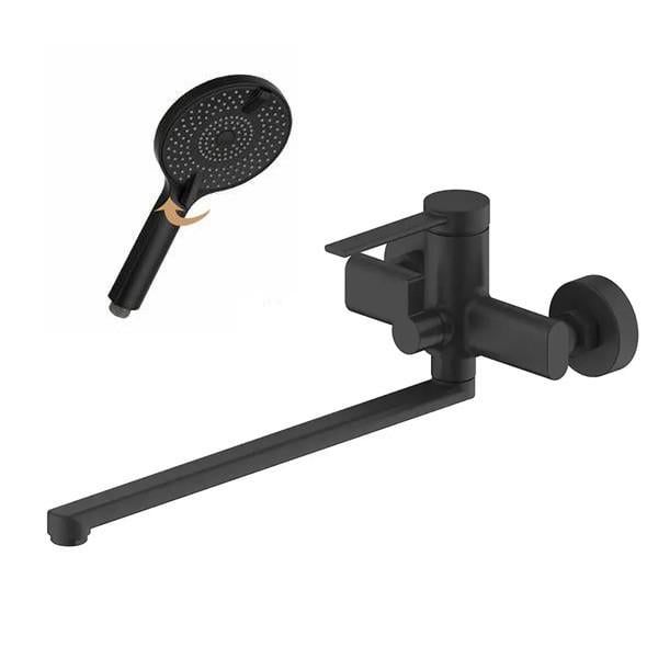 Смеситель для ванны FRAP F2267-6 с душевым гарнитуром Черный (2465587202)