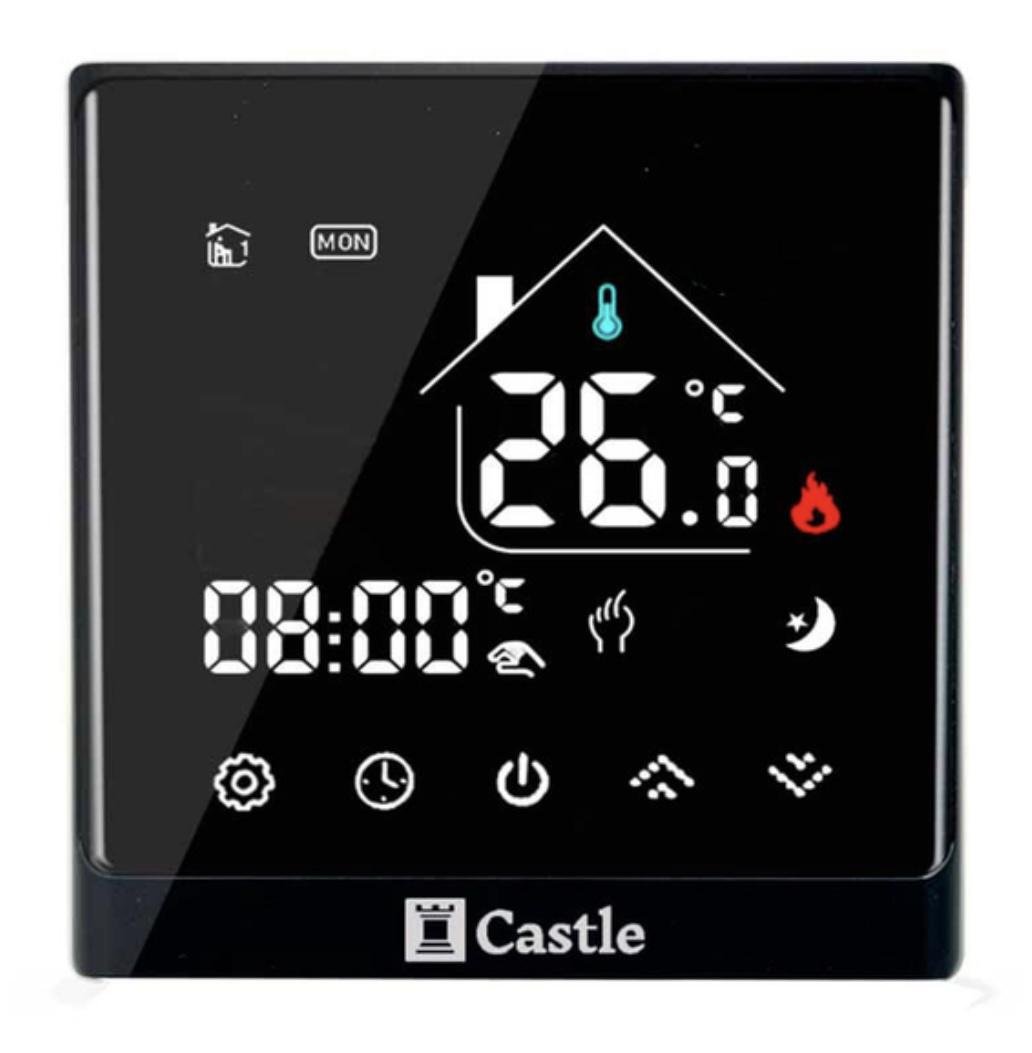 Терморегулятор для котла Castle AC8400G програмований провідний Чорний (5758)