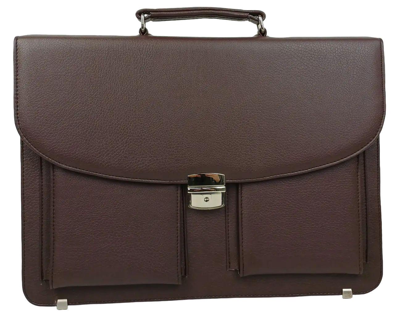 Портфель чоловічий Exclusive еко шкіра Коричневий (722900 New brown)