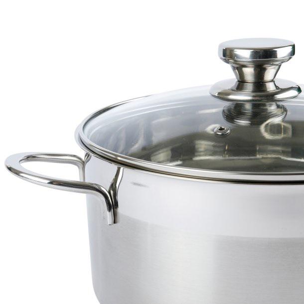 Кастрюля со стеклянной крышкой Axentia Brilliant d 24 см 5,8 л из нержавеющей стали 13 см (135942) - фото 7