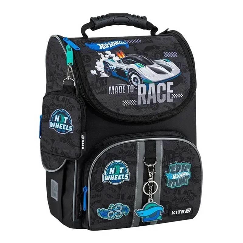 Шкільний каркасний рюкзак KITE Education 501 Hot Wheels 11,5 л Чорний (HW25-501S)