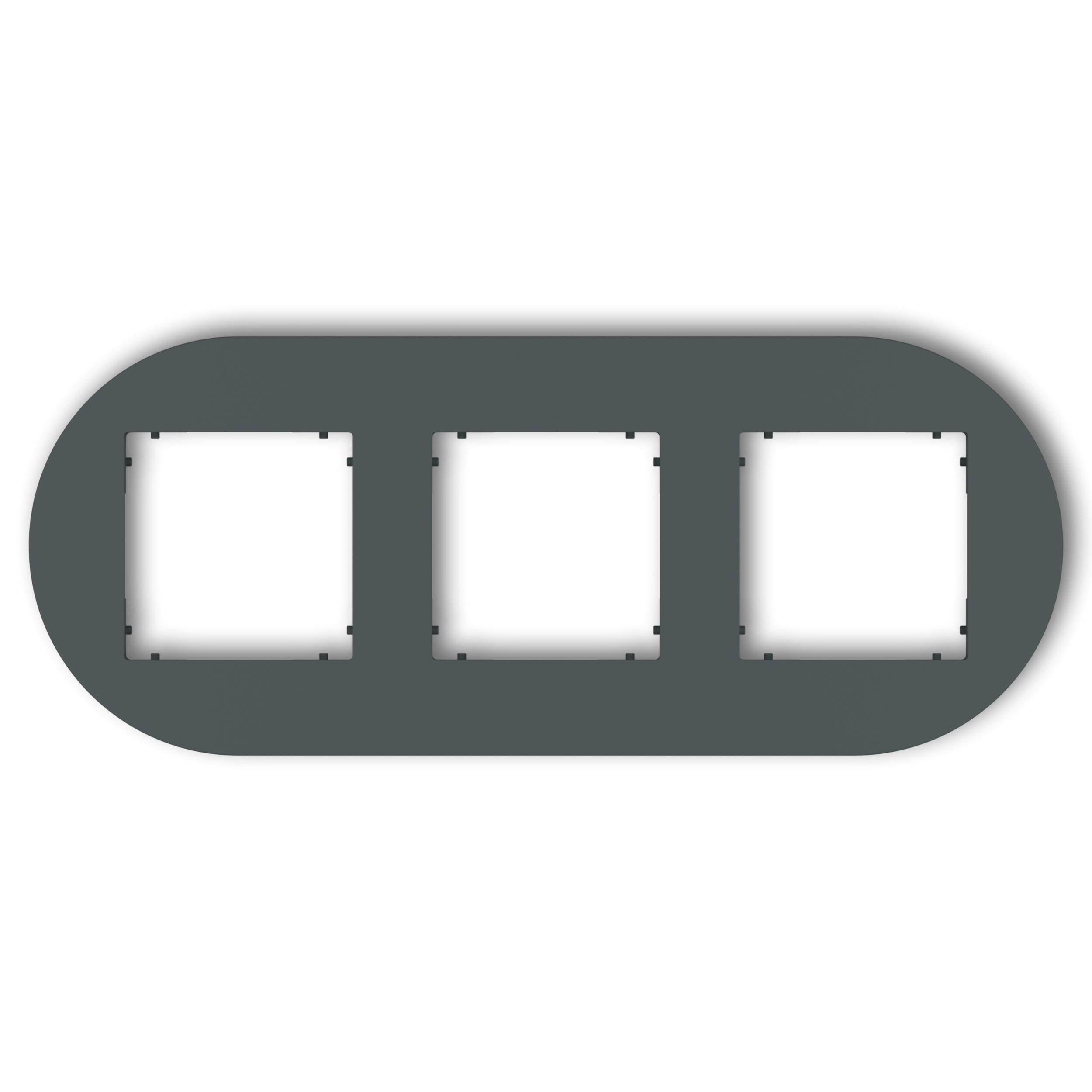 Рамка тройная универсальная круглая Karlik Mini Графитовый матовый (28MRTO-3)