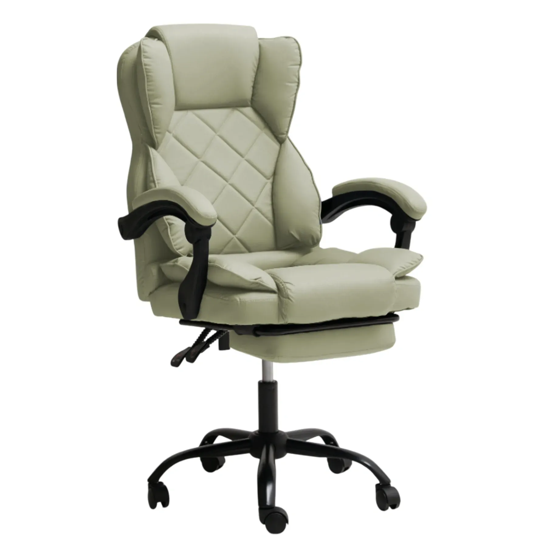 Крісло комп'ютерне DEXON PRIME з еко-шкіри з підставкою для ніг Бежевий