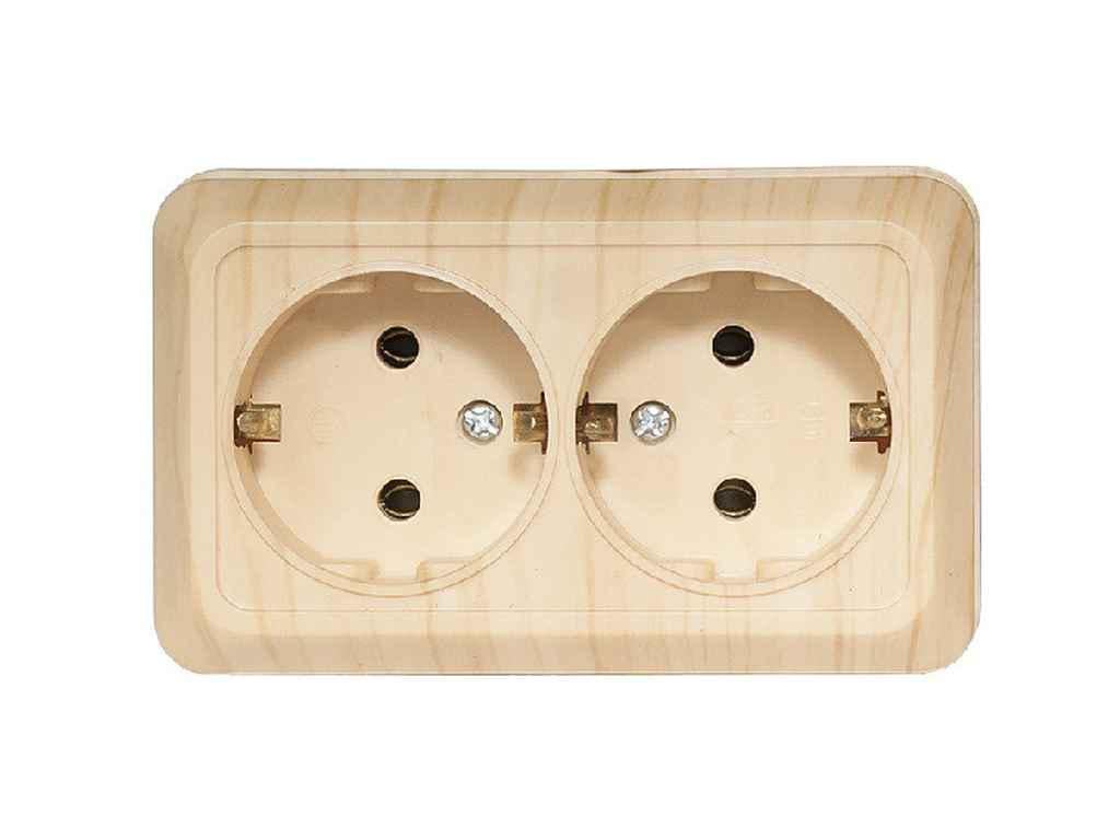 Розетка Luxel Сосна двойная с заземлением O (1017775)
