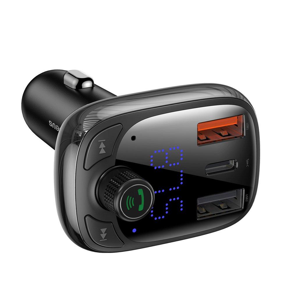 FM-модулятор BASEUS Type-s bluetooth MP3 charger with car з функцією зарядного пристрою Black (CCTM-B01) - фото 3