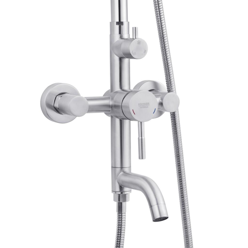 Душевая система со смесителем Kroner Edelstahl Klassisch CV022977 Сатин (147644) - фото 5 Душевая система со смесителем Kroner Edelstahl Klassisch CV022977 Сатин (147644) - фото 5