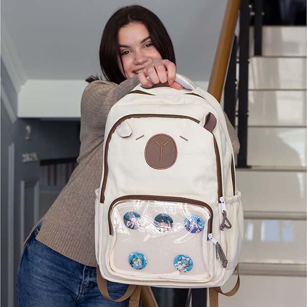 Рюкзак молодежный Capybara 45х31х13 см Бежевый (ЦБ-00032199) - фото 6 Рюкзак молодежный Capybara 45х31х13 см Бежевый (ЦБ-00032199) - фото 6