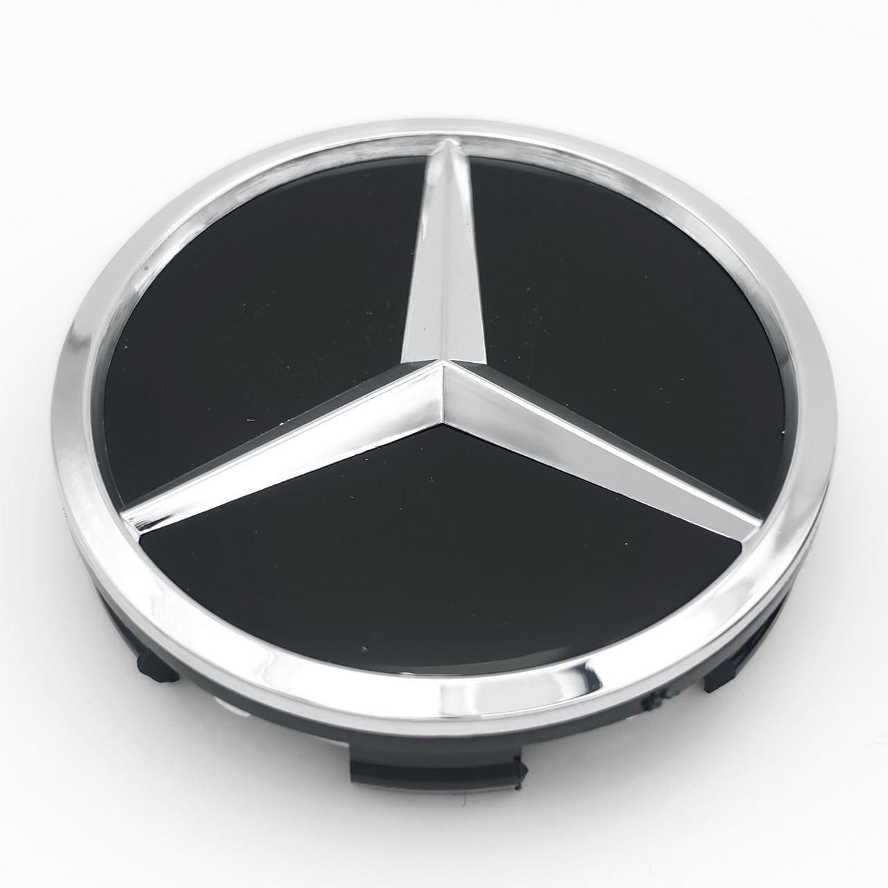 Колпачок заглушка ступицы колеса Mercedes Benz 60 мм Хром/Черный (3012357025)