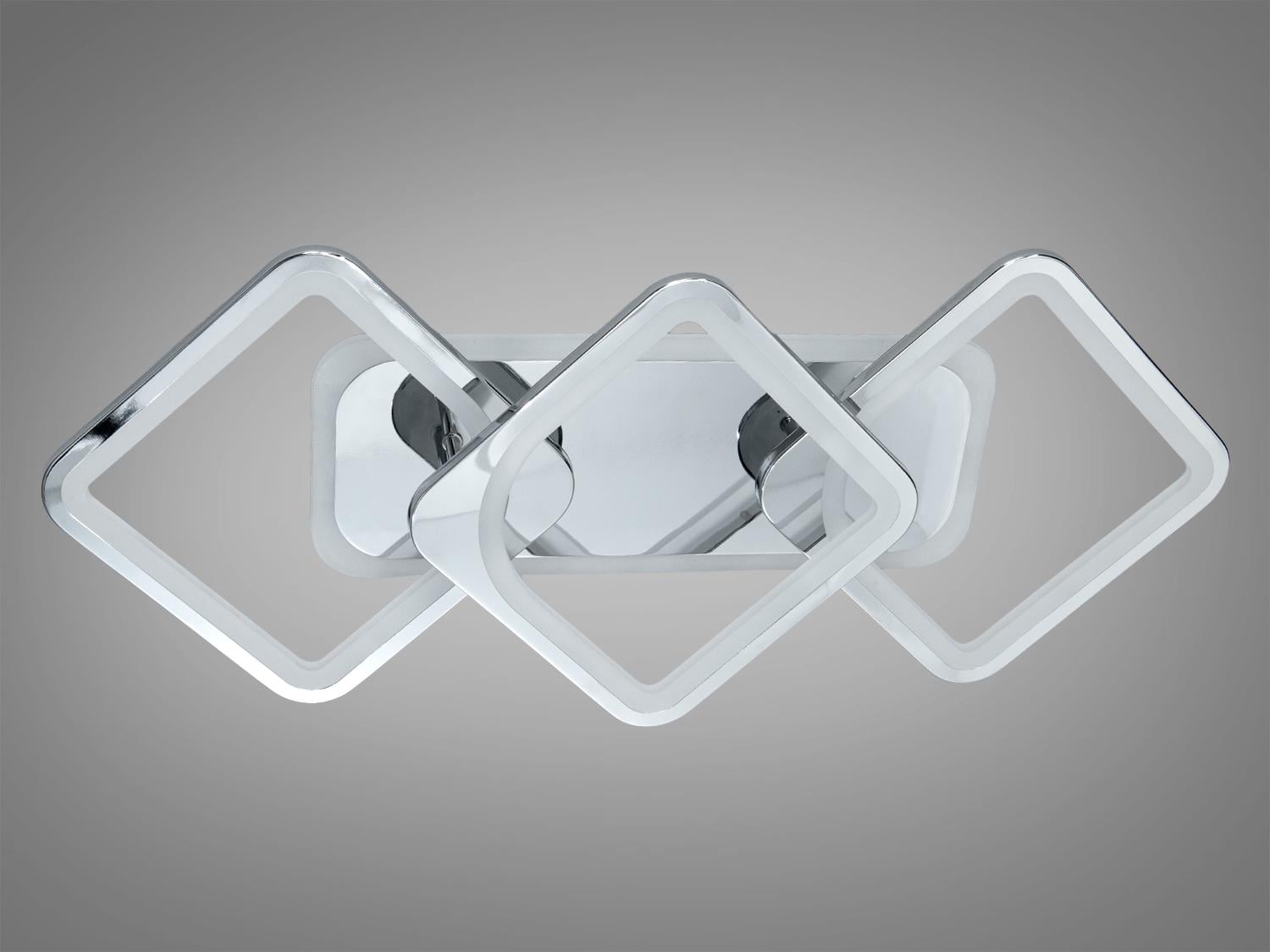 Люстра стельова LED/пульт/81W Хром (8060/2+1HR LED 3color dimmer)