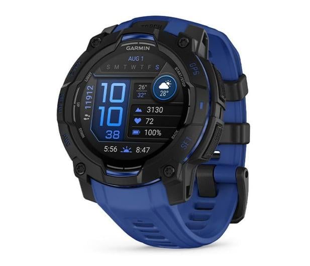 Смарт-годинник Garmin Instinct 3 45 мм Amoled Black with Blue Band (010-02936-03)