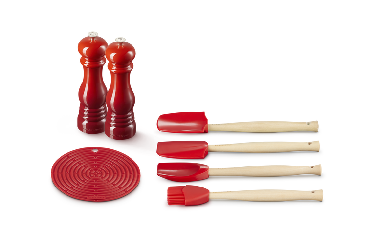 Набор кухонных аксессуаров Le Creuset 7 пр. Красный (KitAccesCherri)